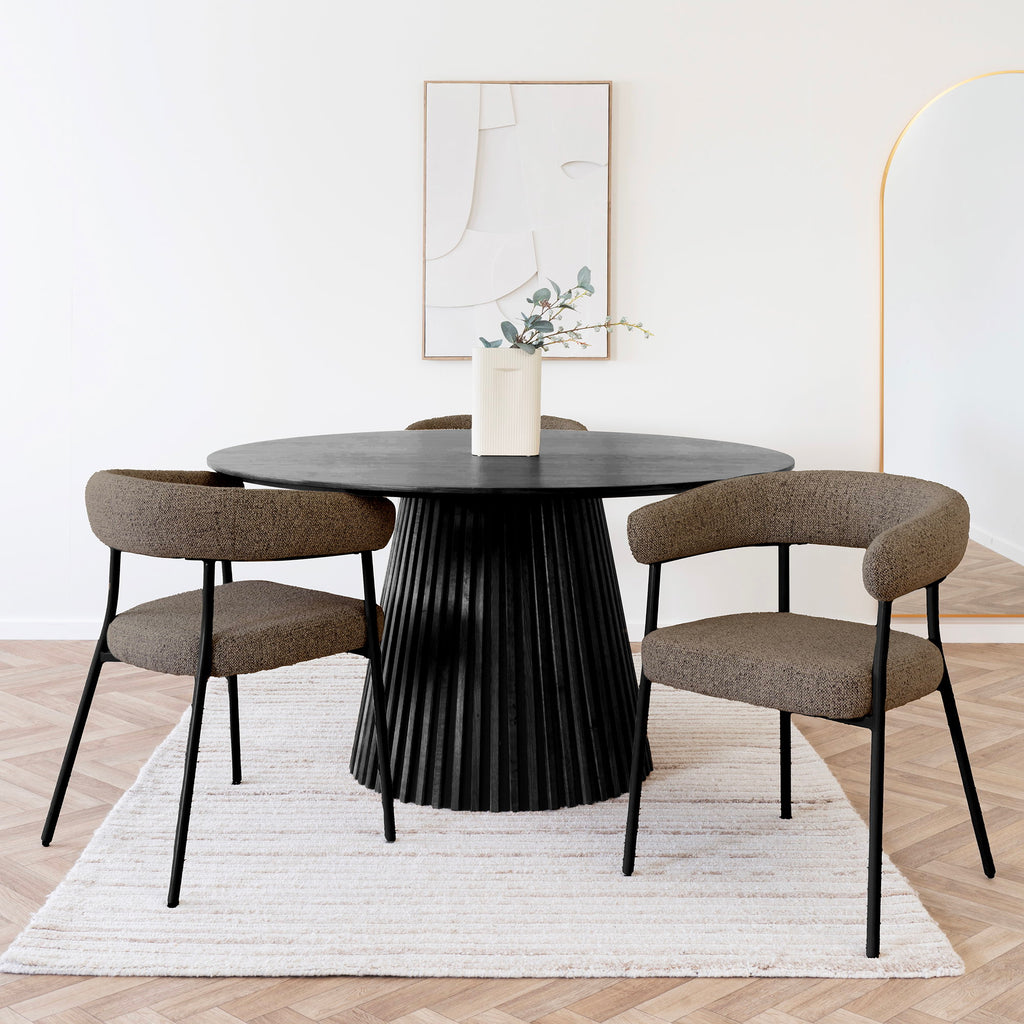 Trivio Dining Chair - Brown, black legs HN1314 (set of 2)