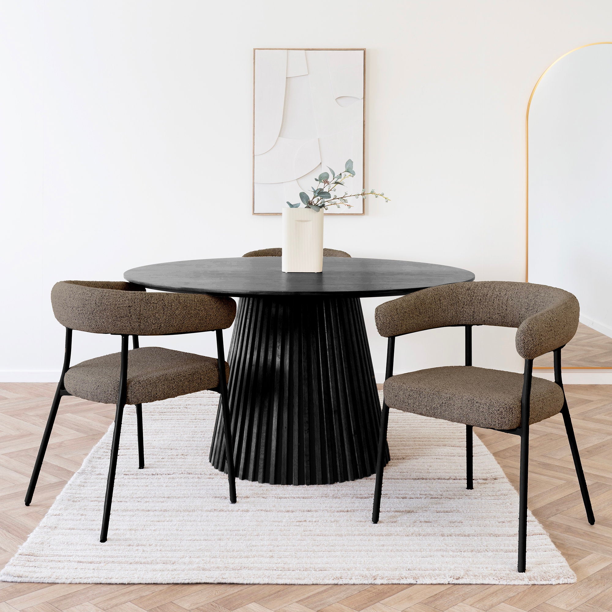 Trivio Dining Chair - Brown, black legs HN1314 (set of 2)