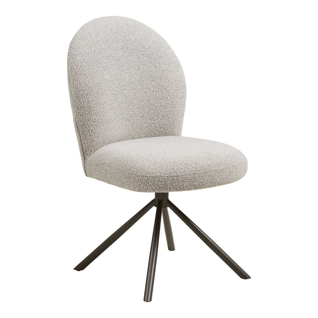 Lana Dining Chair with Swivel Function - Bouclé, sand, grey legs HN1267