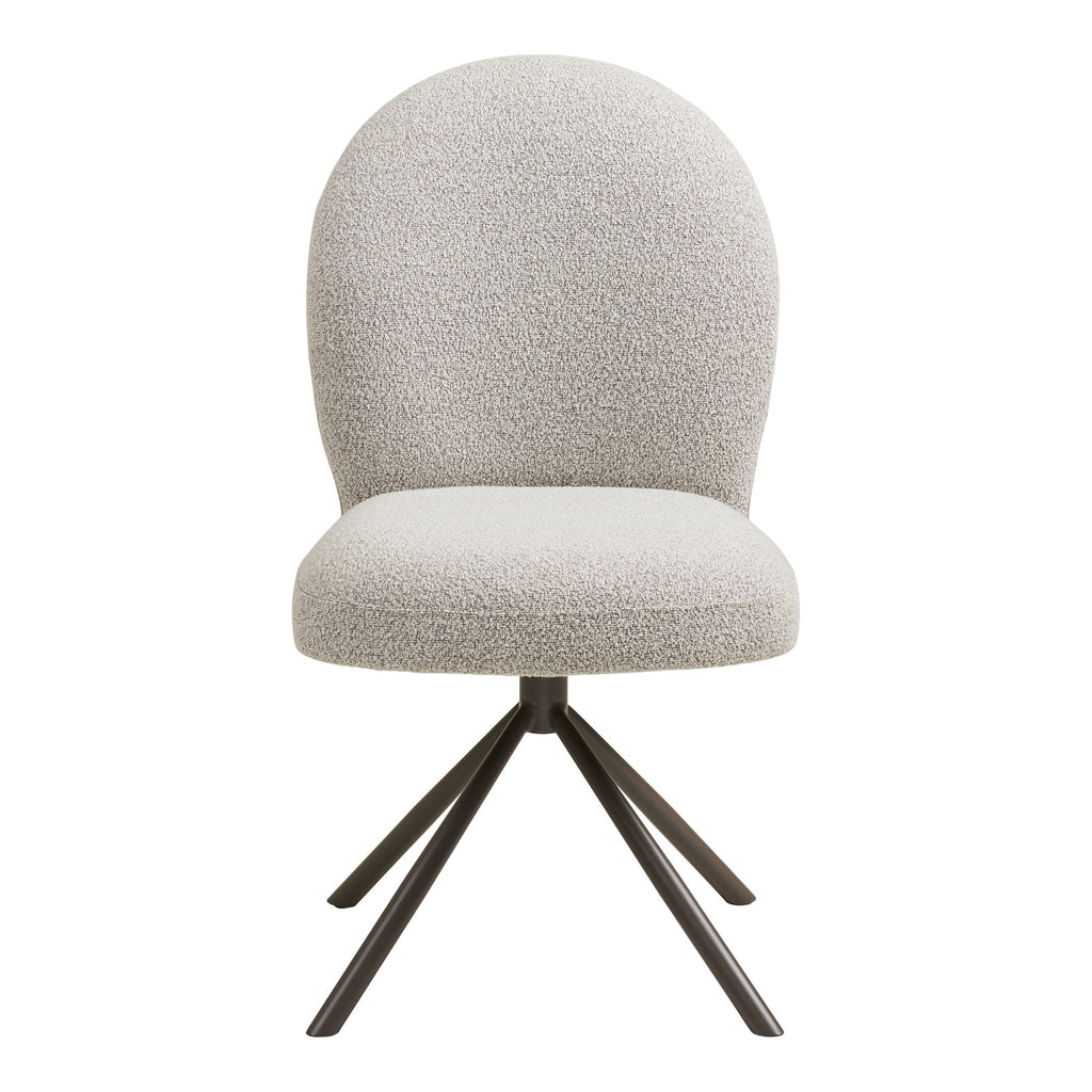 Lana Dining Chair with Swivel Function - Bouclé, sand, grey legs HN1267