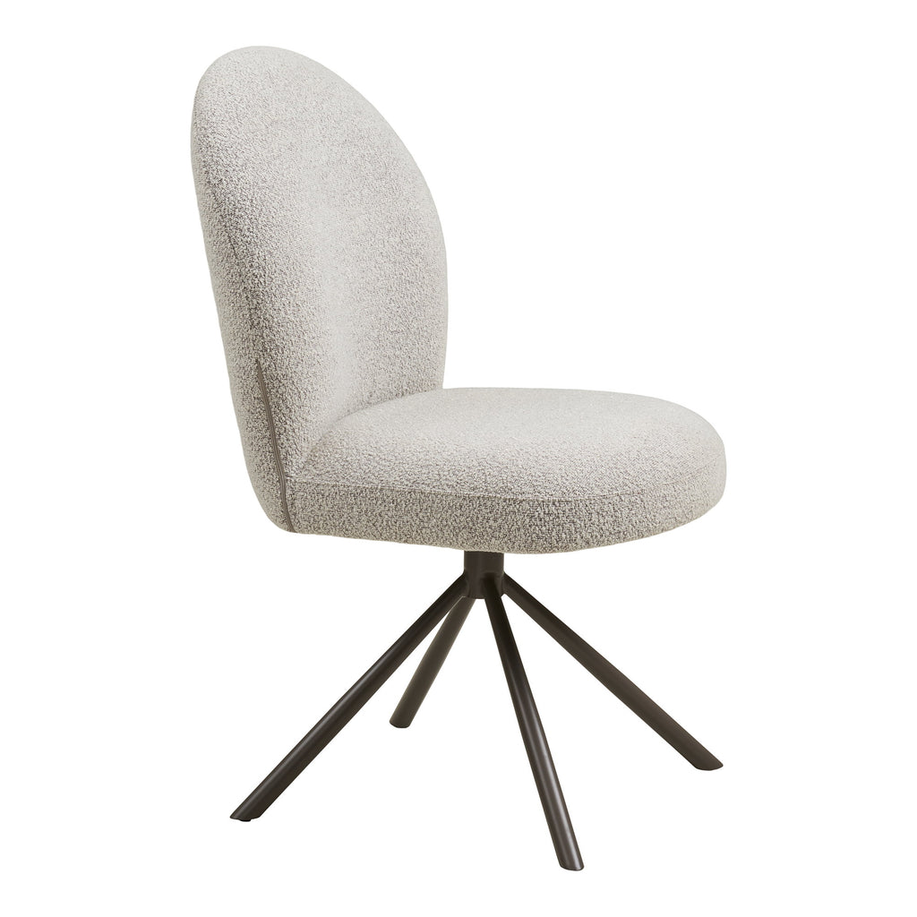 Lana Dining Chair with Swivel Function - Bouclé, sand, grey legs HN1267