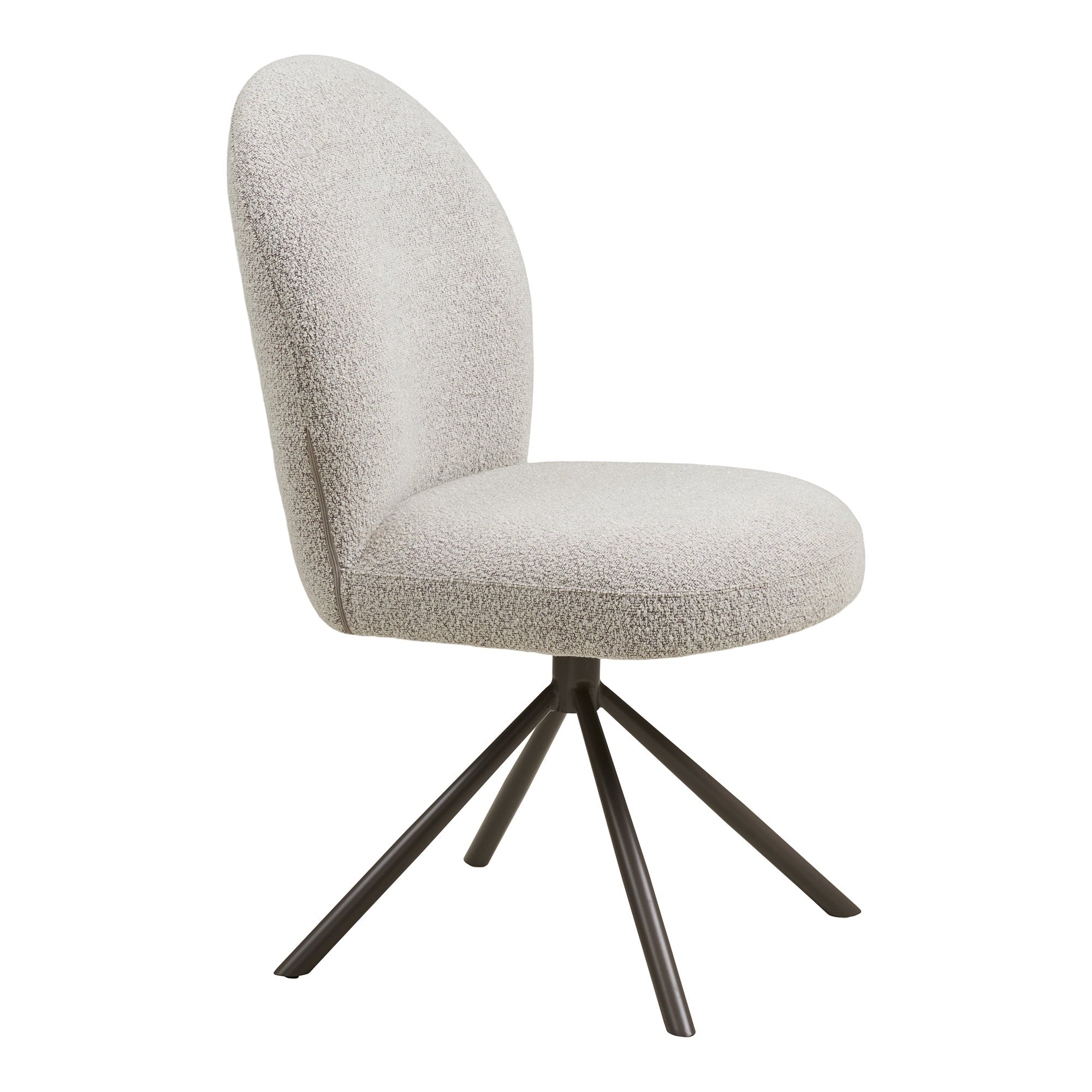 Lana Dining Chair with Swivel Function - Bouclé, sand, grey legs HN1267