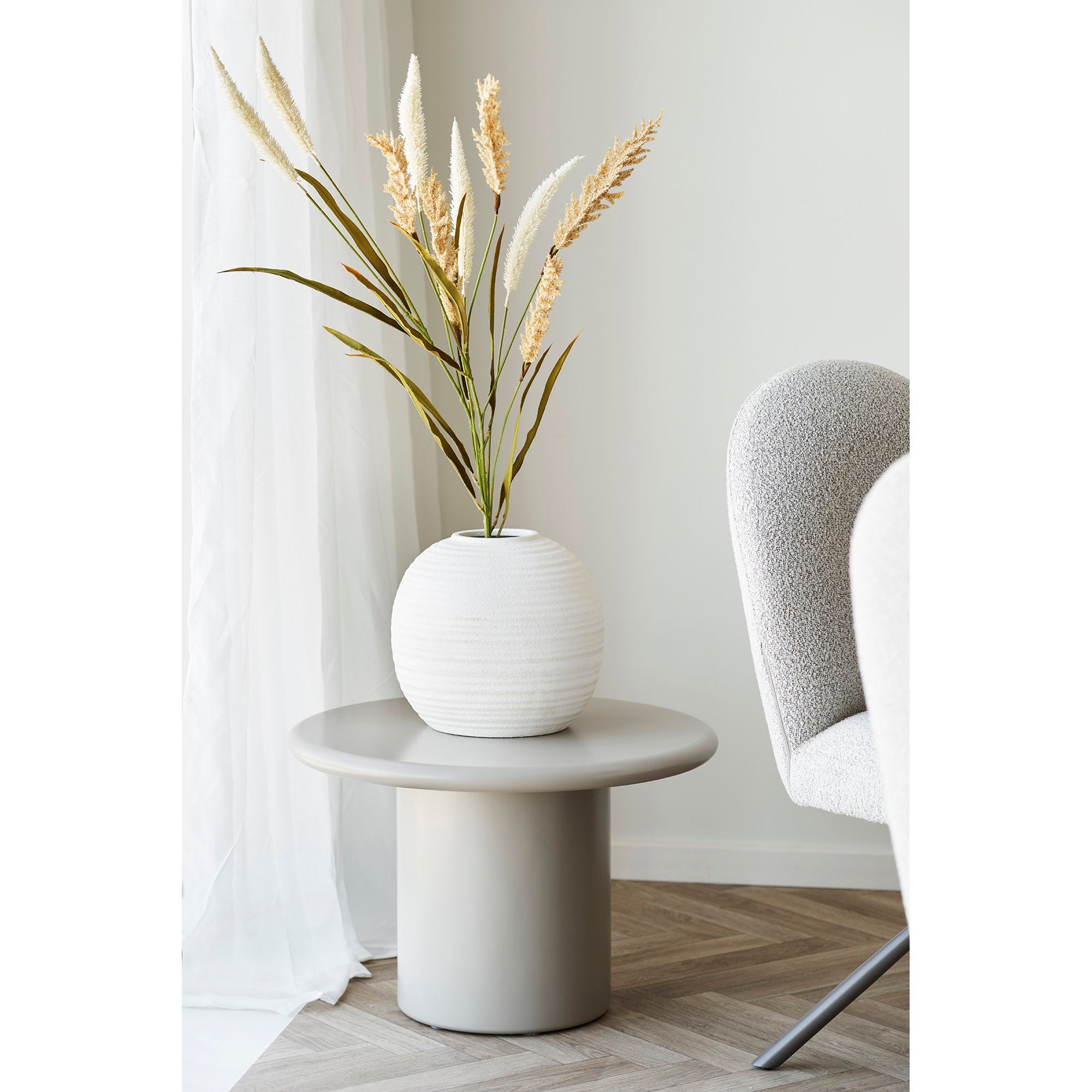Lana Dining Chair with Swivel Function - Bouclé, sand, grey legs HN1267
