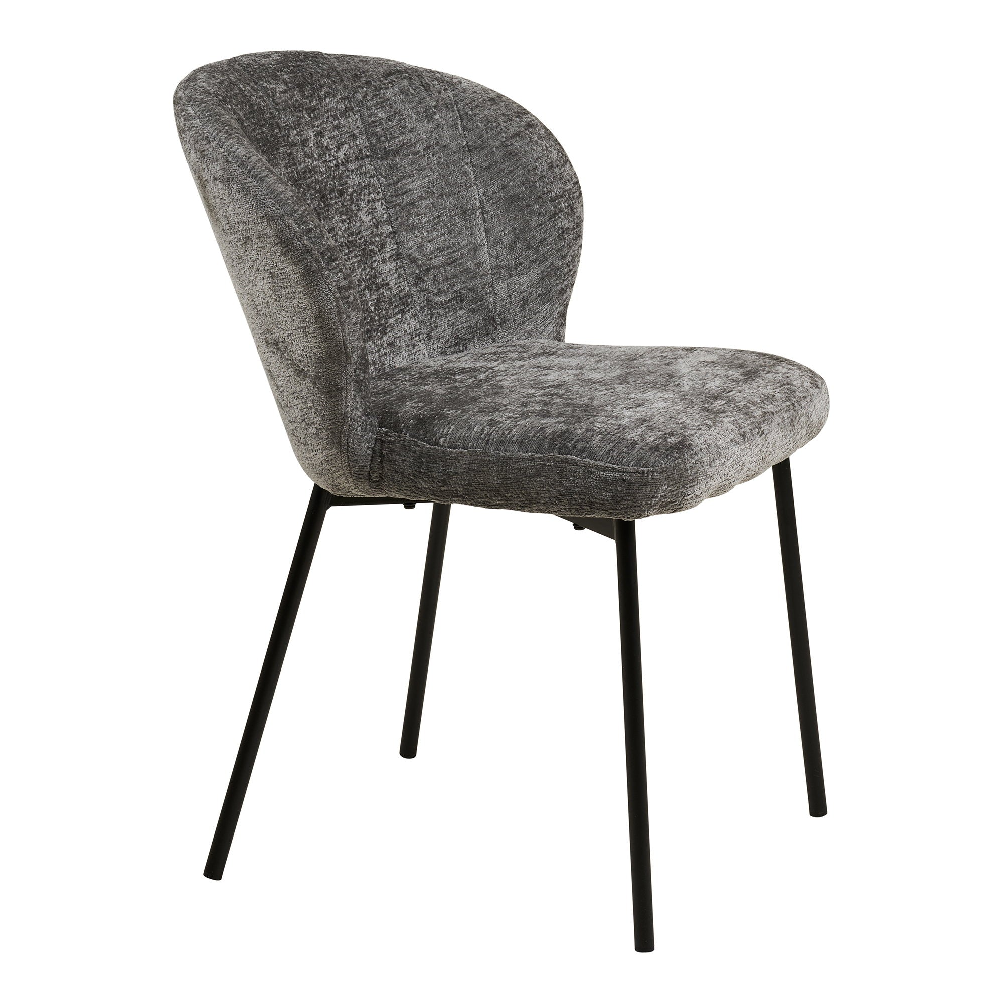 Roanne Dining Chair - Grey, Black Legs HN1319 (set of 2)