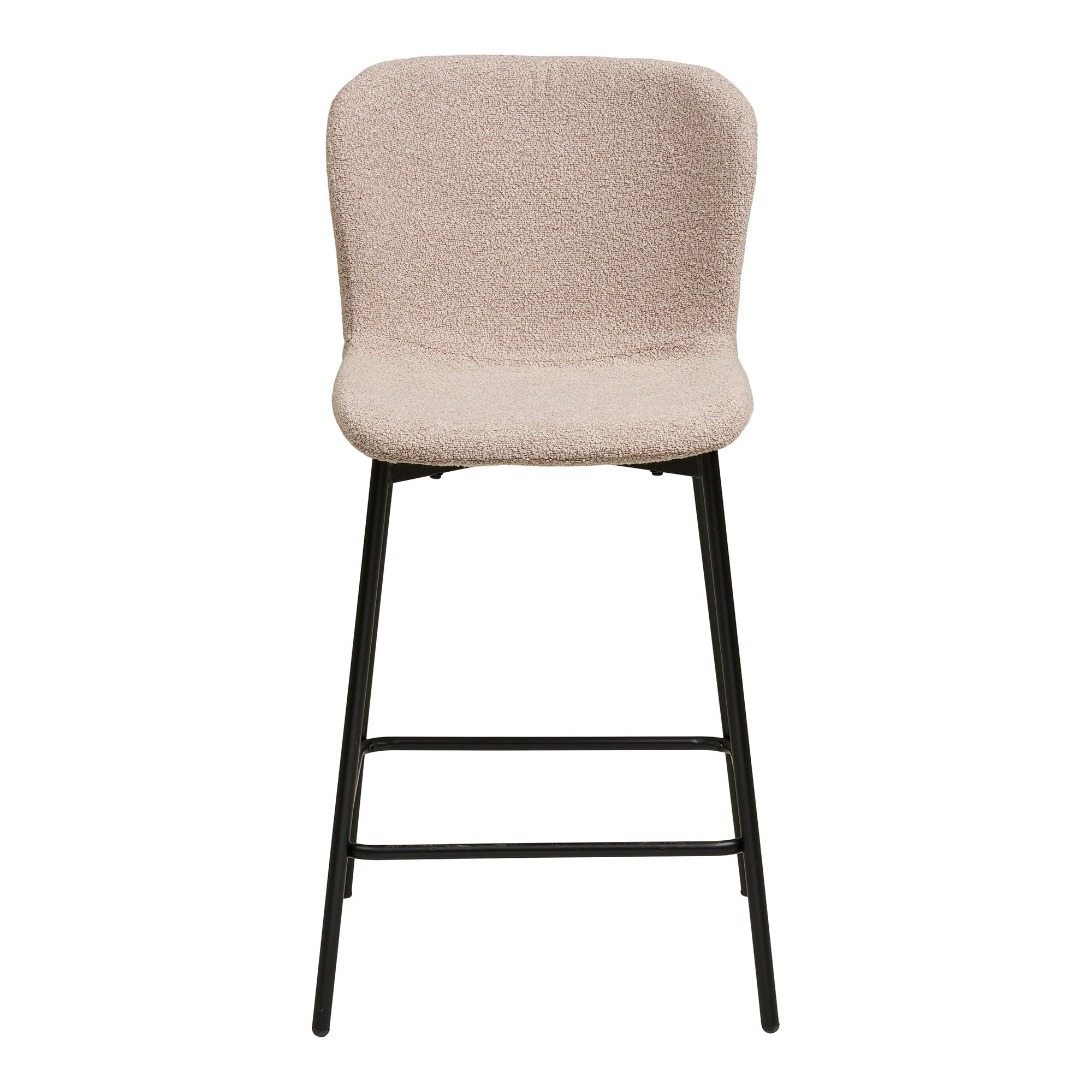Maceda Counterstoel - Bouclé, beige, zwarte poten HN1239 (set van 2)
