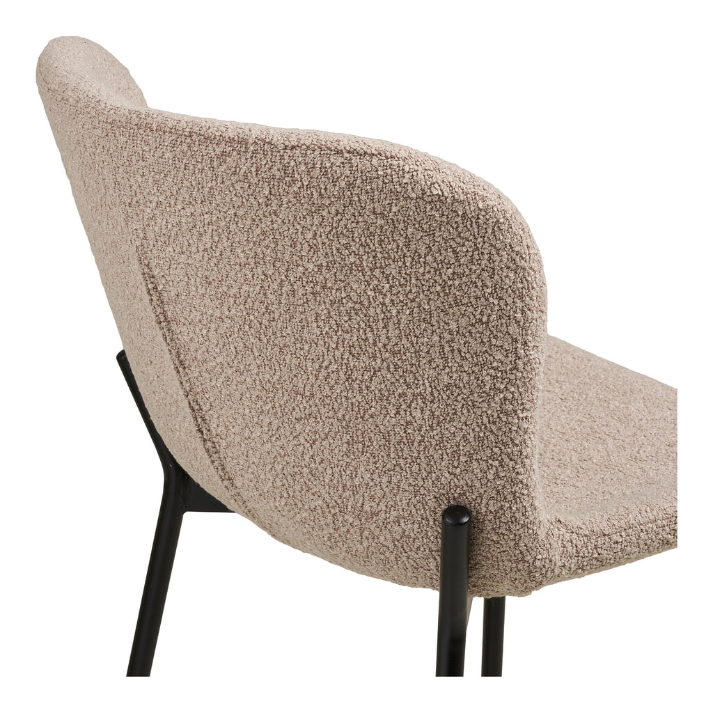 Maceda Counterstoel - Bouclé, beige, zwarte poten HN1239 (set van 2)