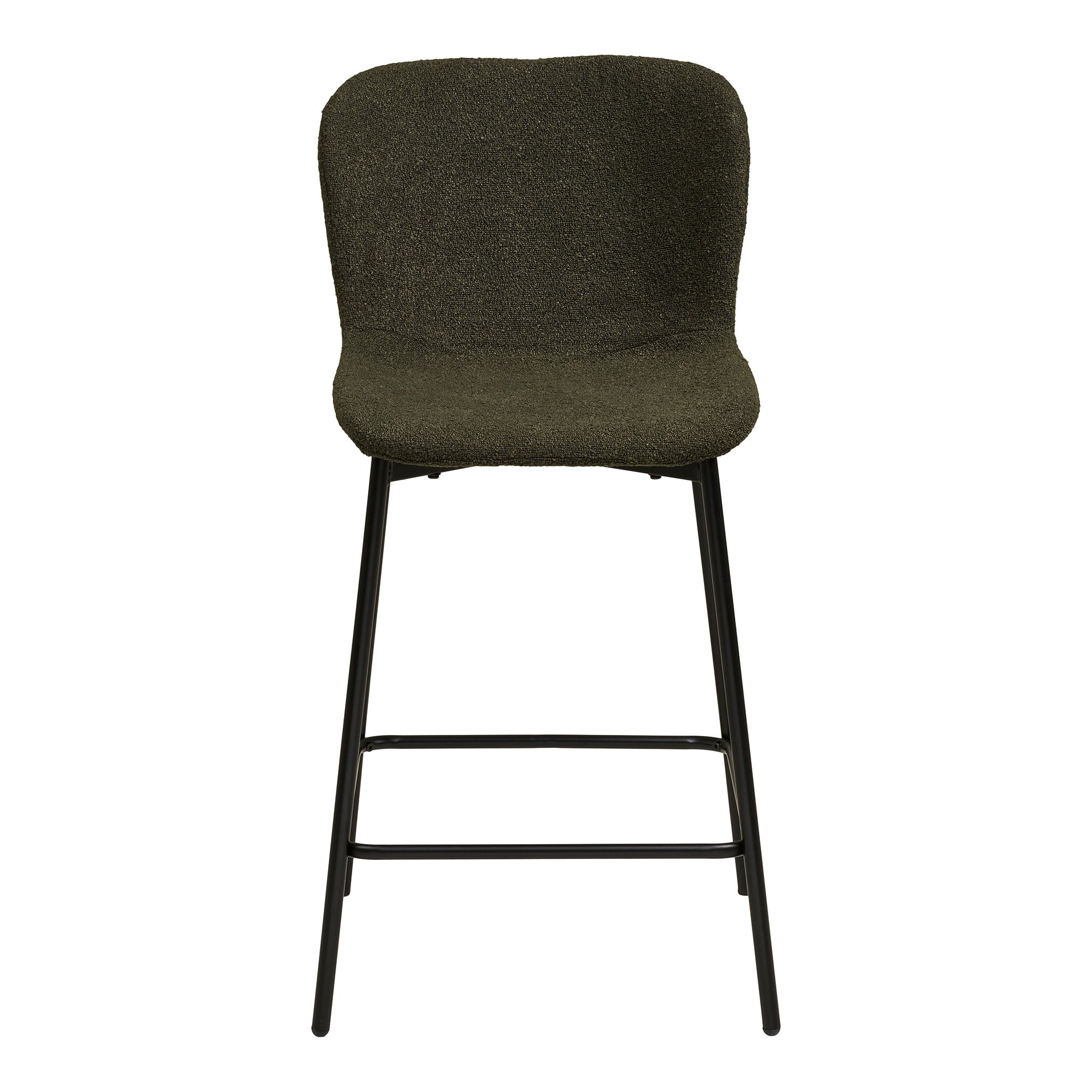 Maceda Counterstoel - Bouclé, groen, zwarte poten HN1241 (set van 2)