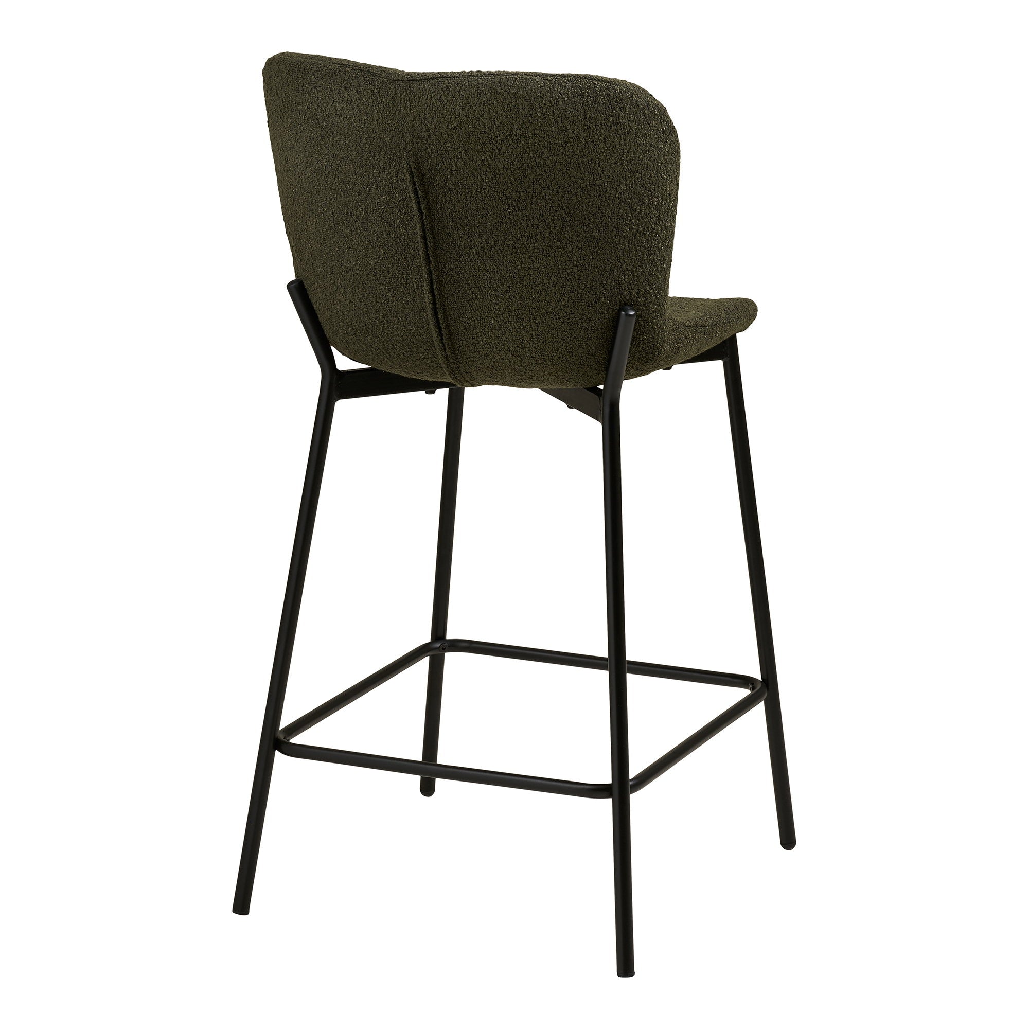 Maceda Counterstoel - Bouclé, groen, zwarte poten HN1241 (set van 2)