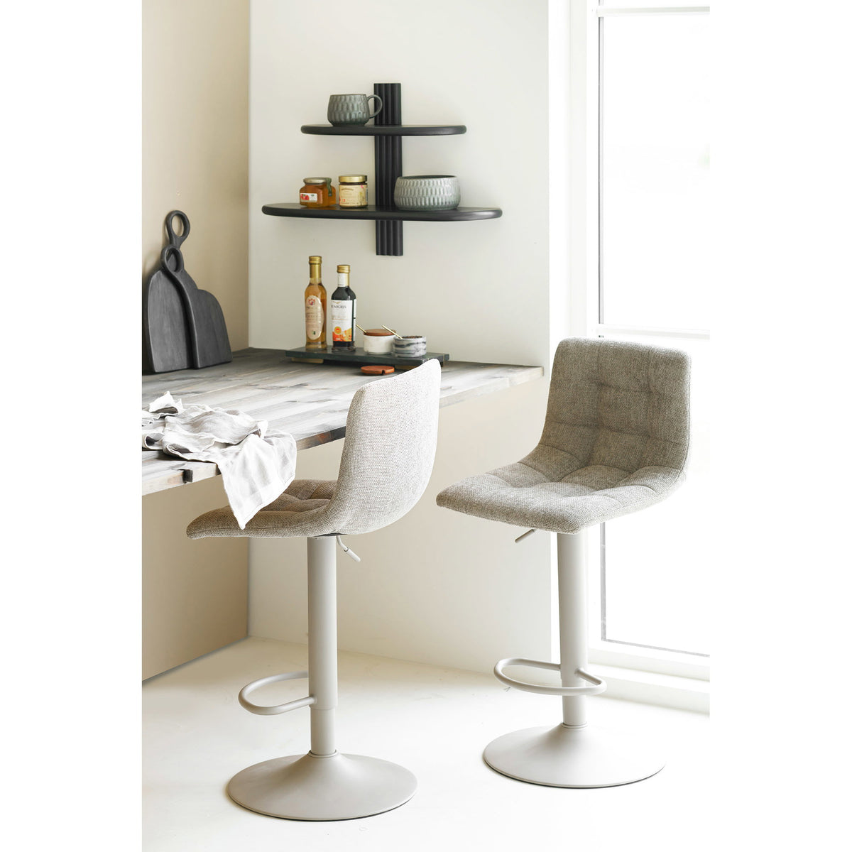 Middelfart Bar Stool - Bar stool, grey, grey legs, HN1272, set of 2