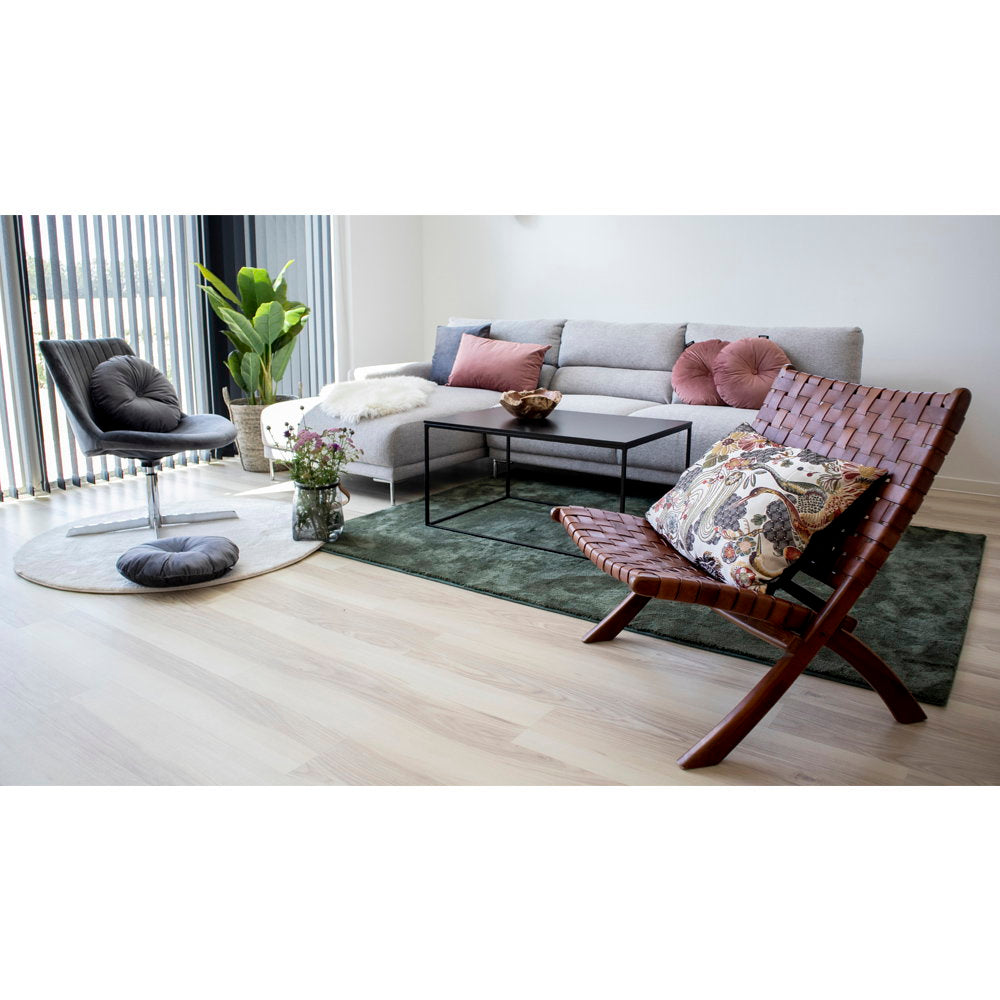 Perugia Klapstoel - Leer, bruin, teak poten