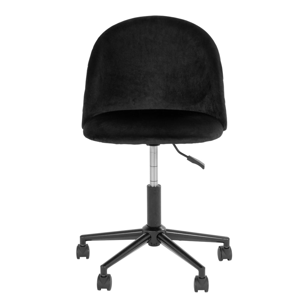 Geneve Bureaustoel - Fluweel, zwart, zwarte poten HN1207