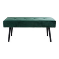 Skiby Bankje - Fluweel, donkergroen, zwarte poten 100x35x44 cm, HN1206
