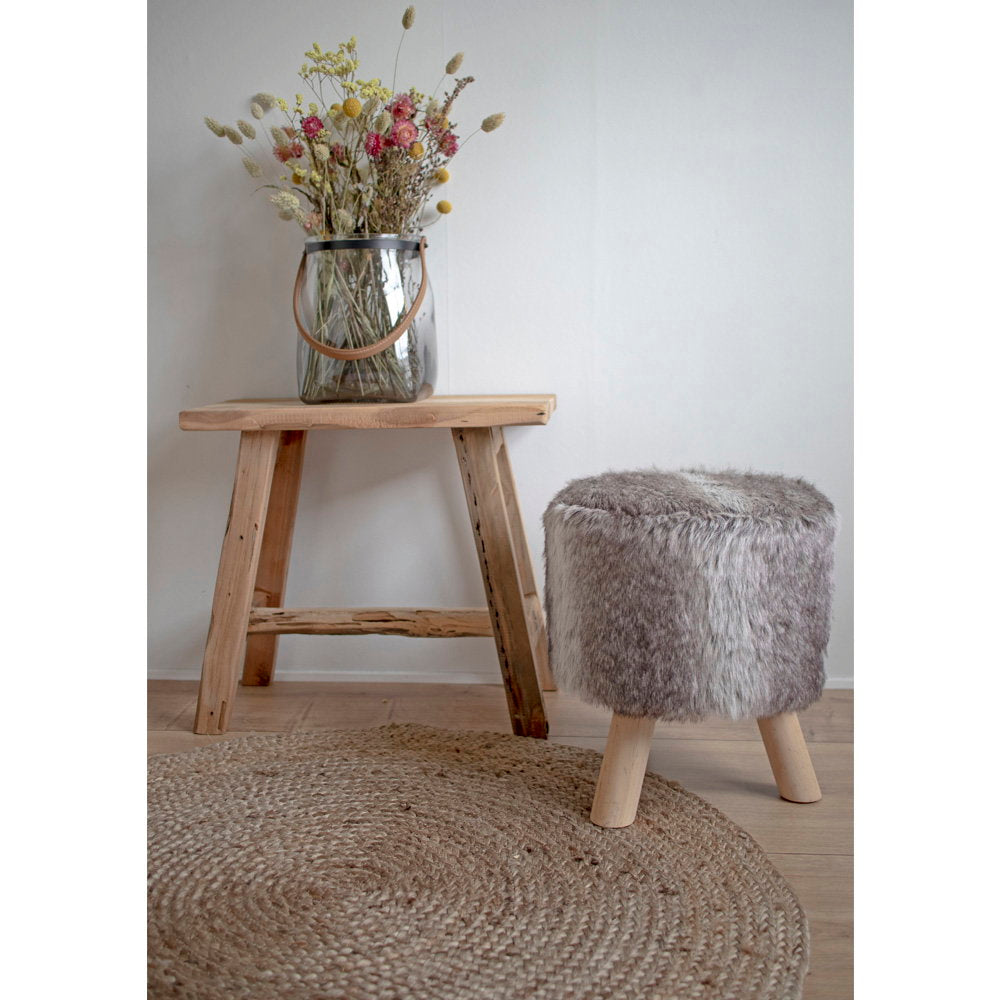 Barcelona Bankje - Teak, naturel 50x25x45 cm