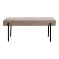 Swindon Bankje - Bankje, steenkleur, zwarte poten 100x36x42,5 cm, HN1231