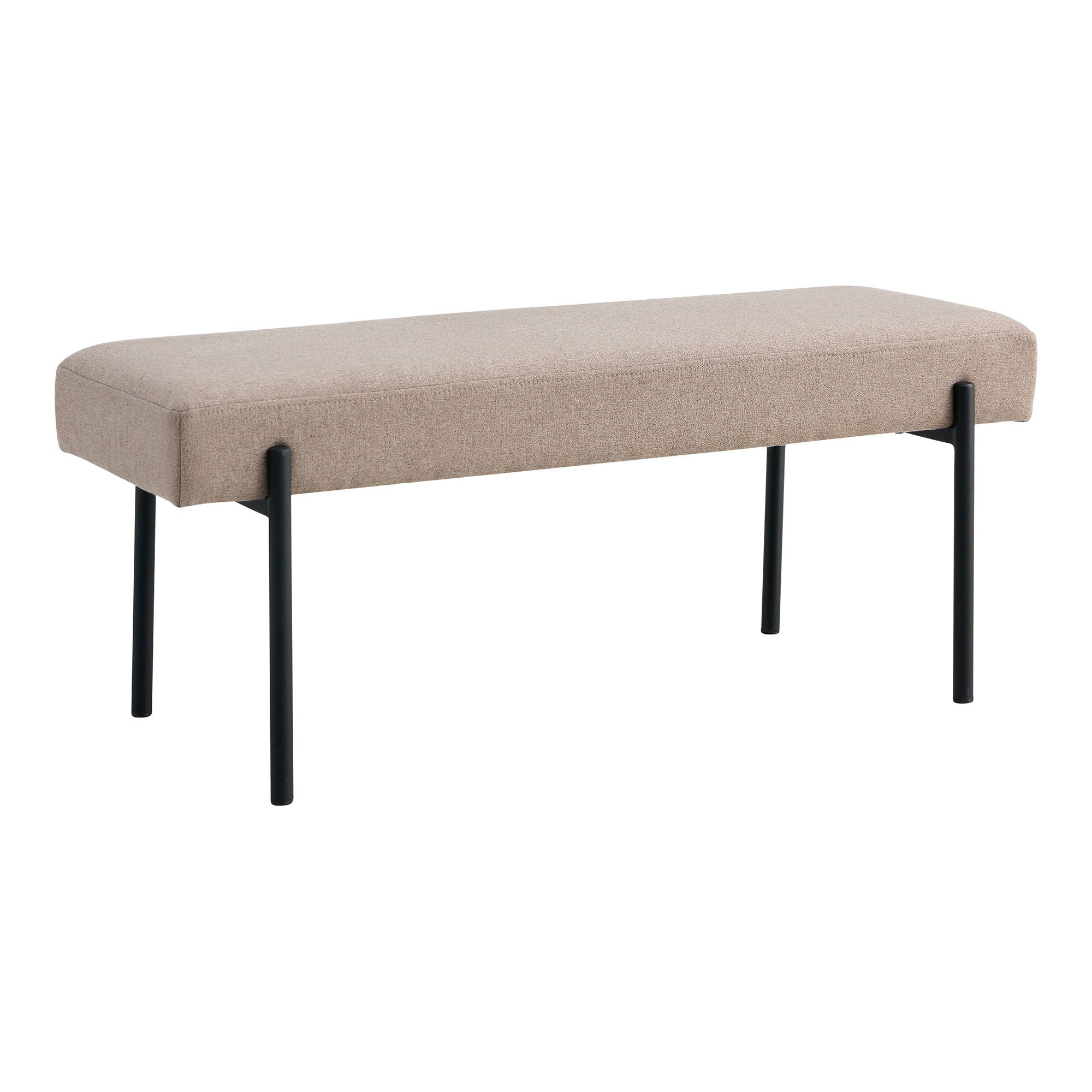 Swindon Bankje - Bankje, steenkleur, zwarte poten 100x36x42,5 cm, HN1231