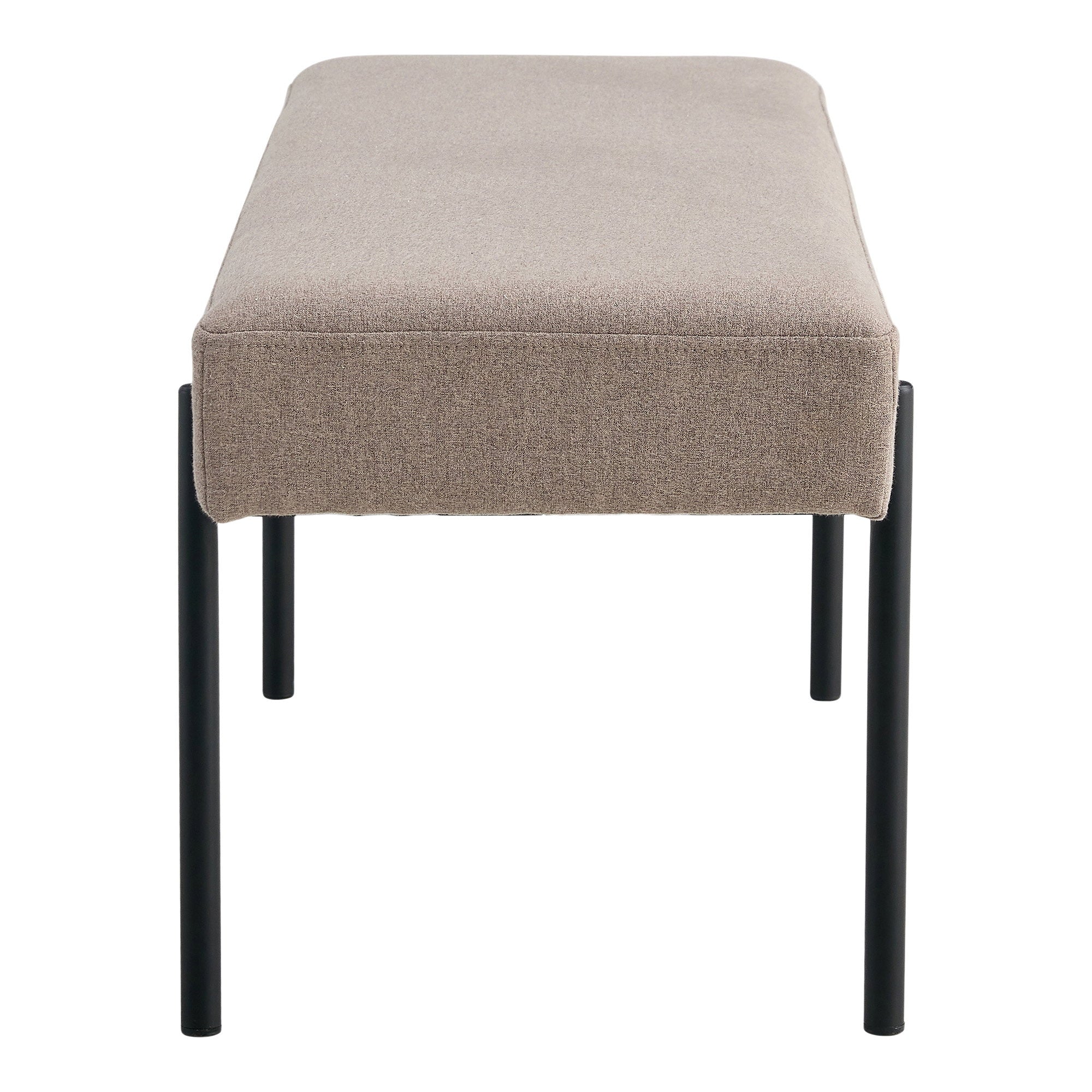 Swindon Bankje - Bankje, steenkleur, zwarte poten 100x36x42,5 cm, HN1231