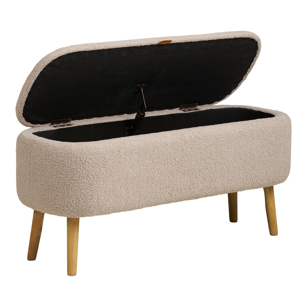 Harlow Opbergbank - Bouclé, beige 95x37x45 cm, HN1063