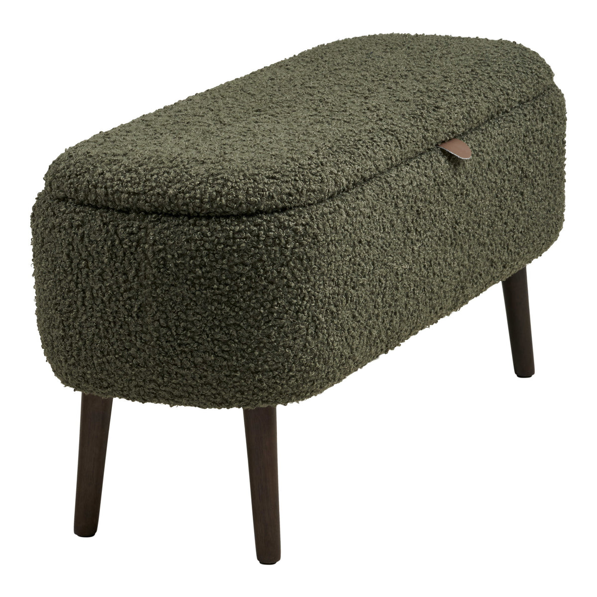 Green Teddy Storage Bench Harlow - 95x37x45 cm