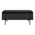 Watford Opbergbank - Opbergbank, fluweel, zwart 95x36,5x43 cm, HN1207