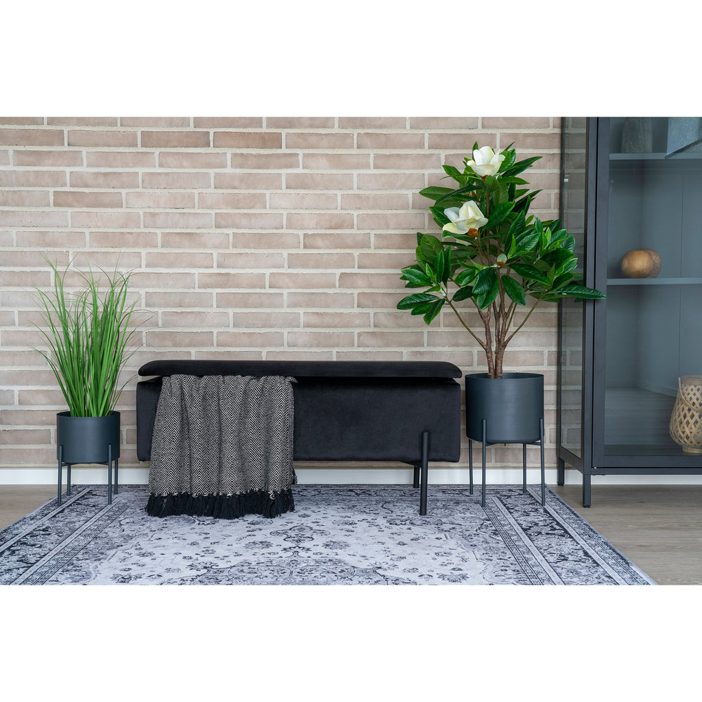 Watford Opbergbank - Opbergbank, fluweel, zwart 95x36,5x43 cm, HN1207