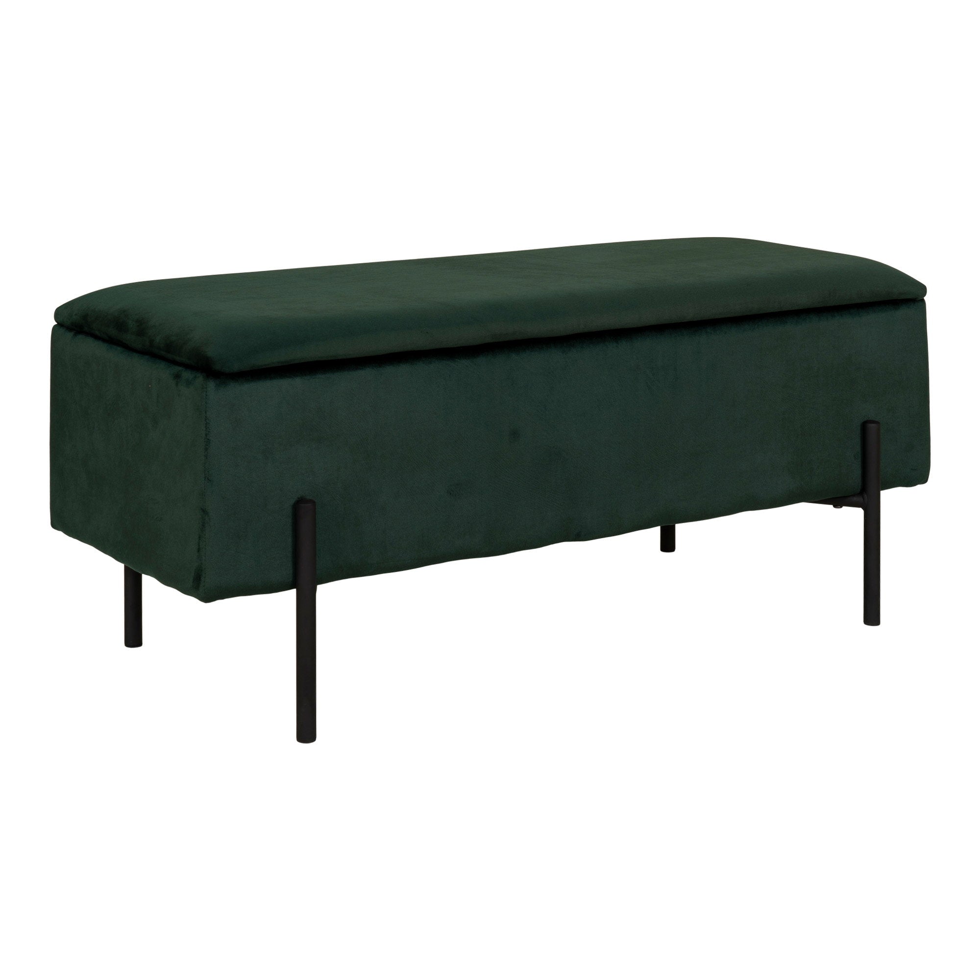 Watford Opbergbank - Opbergbank, velours, groen 95x36,5x43 cm, HN1206