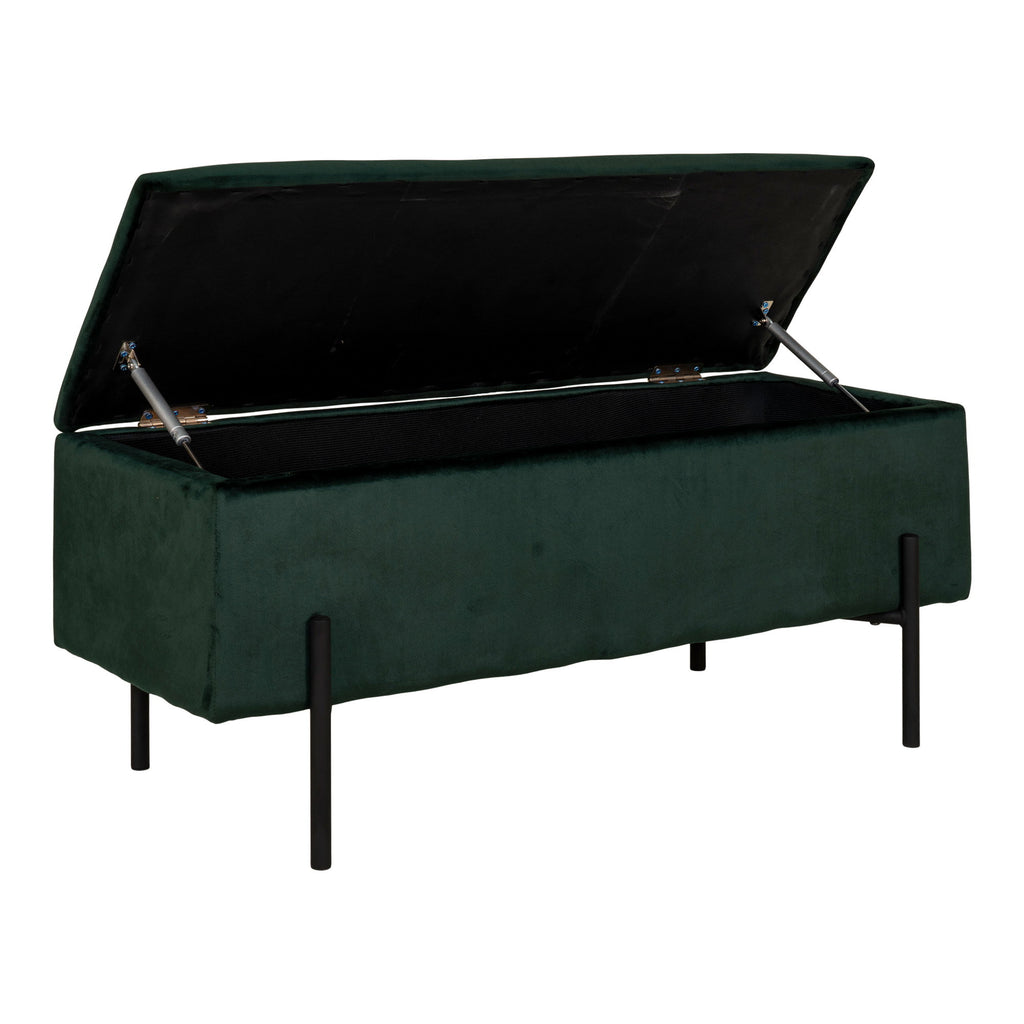 Watford Opbergbank - Opbergbank, velours, groen 95x36,5x43 cm, HN1206