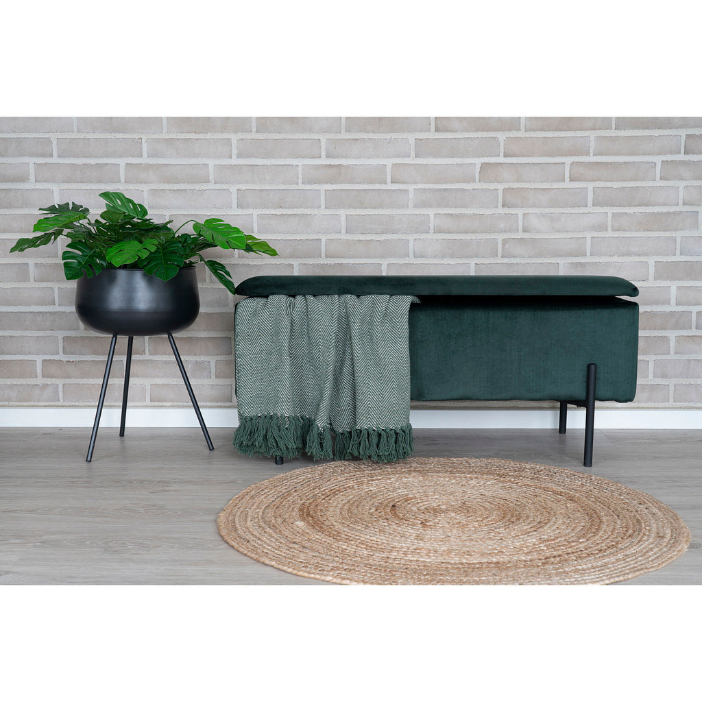 Watford Opbergbank - Opbergbank, velours, groen 95x36,5x43 cm, HN1206