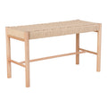 Abano Bench - With natural wicker seat, poplar wood, natural 80x35x45 cm