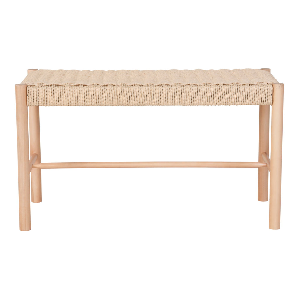 Abano Bench - With natural wicker seat, poplar wood, natural 80x35x45 cm