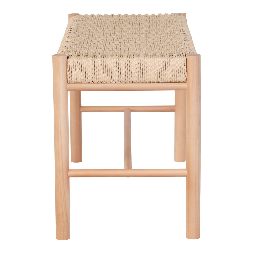 Abano Bench - With natural wicker seat, poplar wood, natural 80x35x45 cm