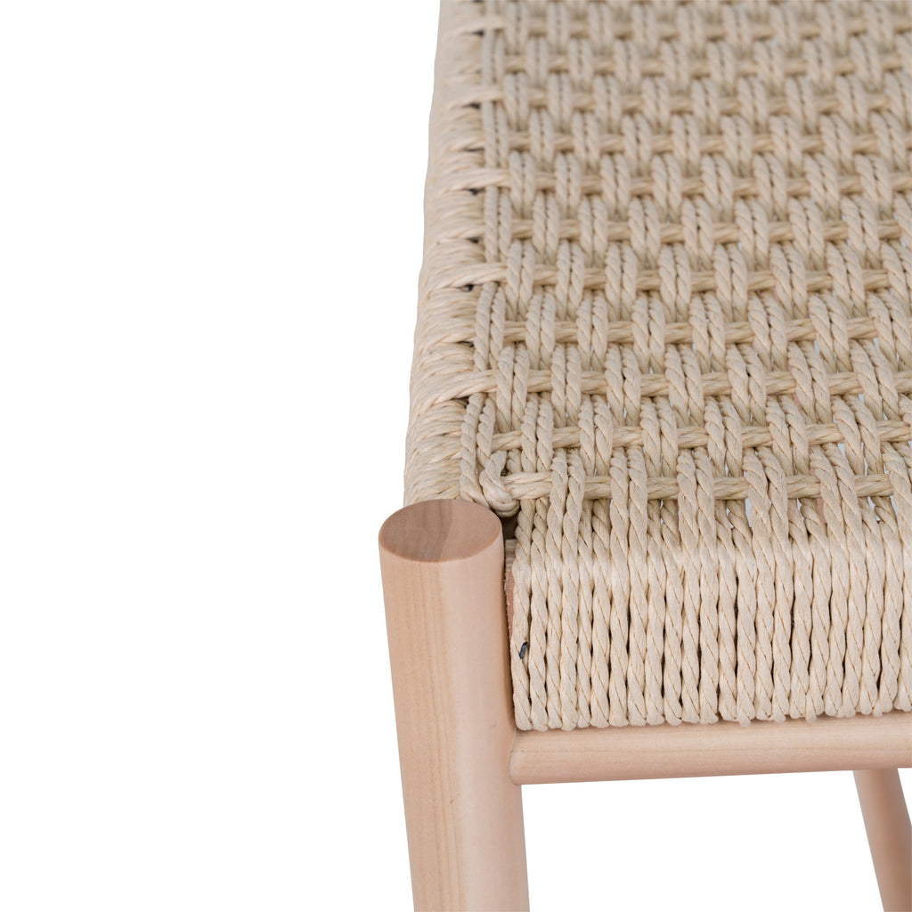 Abano Bench - With natural wicker seat, poplar wood, natural 80x35x45 cm