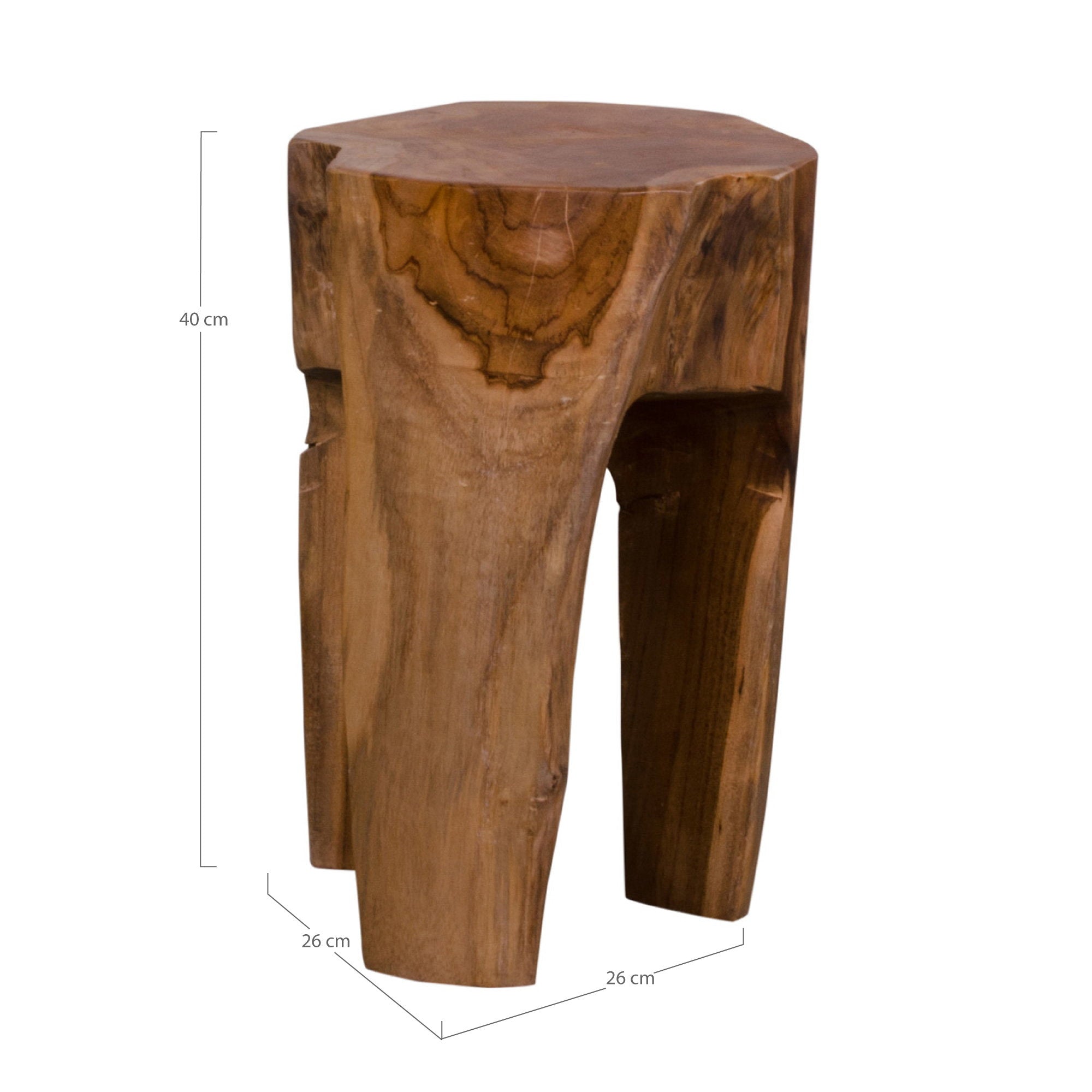 Rose Krukje - Teak, naturel, 3 poten Ø26x40 cm