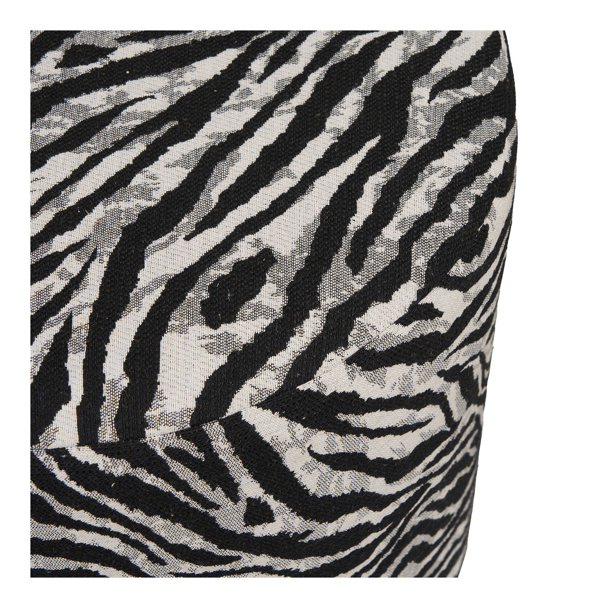 Black/white jacquard pouf Kimberley - Ø40x40 cm