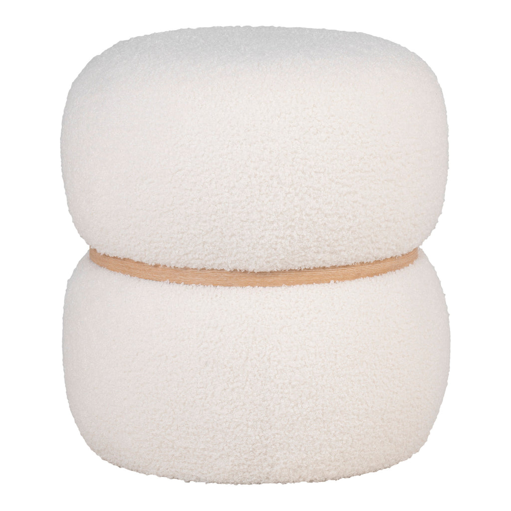 Milford Pouffe - Teddy, white Ø38x41 cm, HN1234