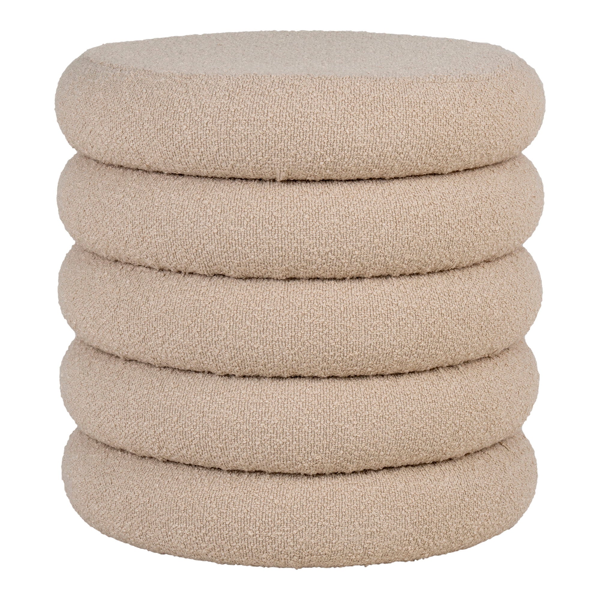 Brooklyn Pouf - With storage, boucle, beige Ø44x44 cm, HN1242