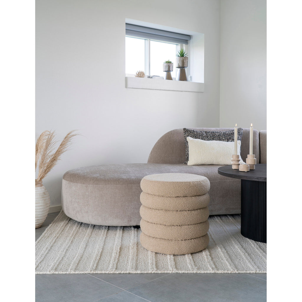 Brooklyn Pouf - With storage, boucle, beige Ø44x44 cm, HN1242