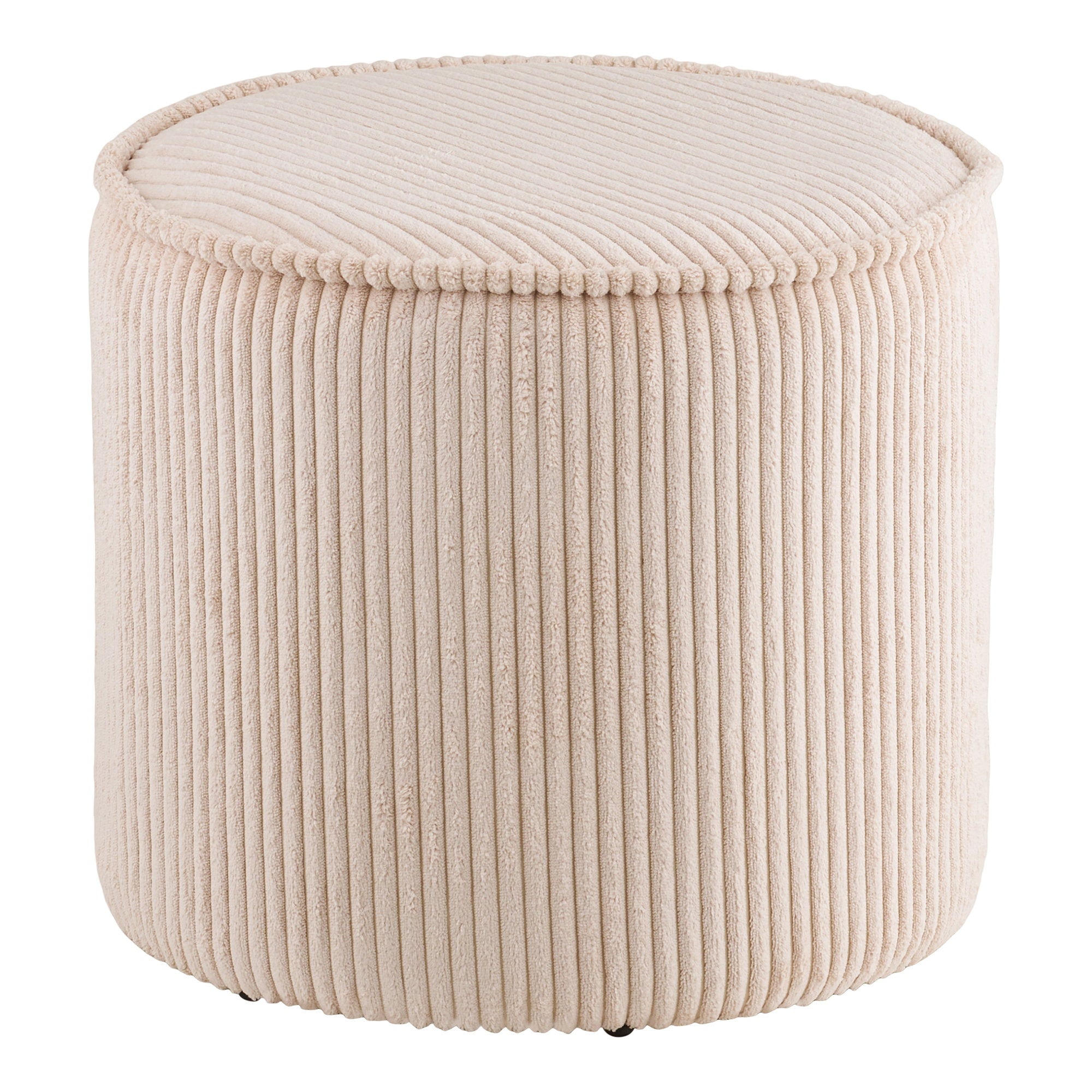 Taupo Poef - Corduroy, beige Ø40x35 cm, HN1424