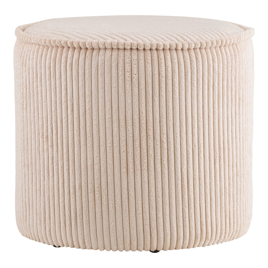 Taupo Poef - Corduroy, beige Ø40x35 cm, HN1424