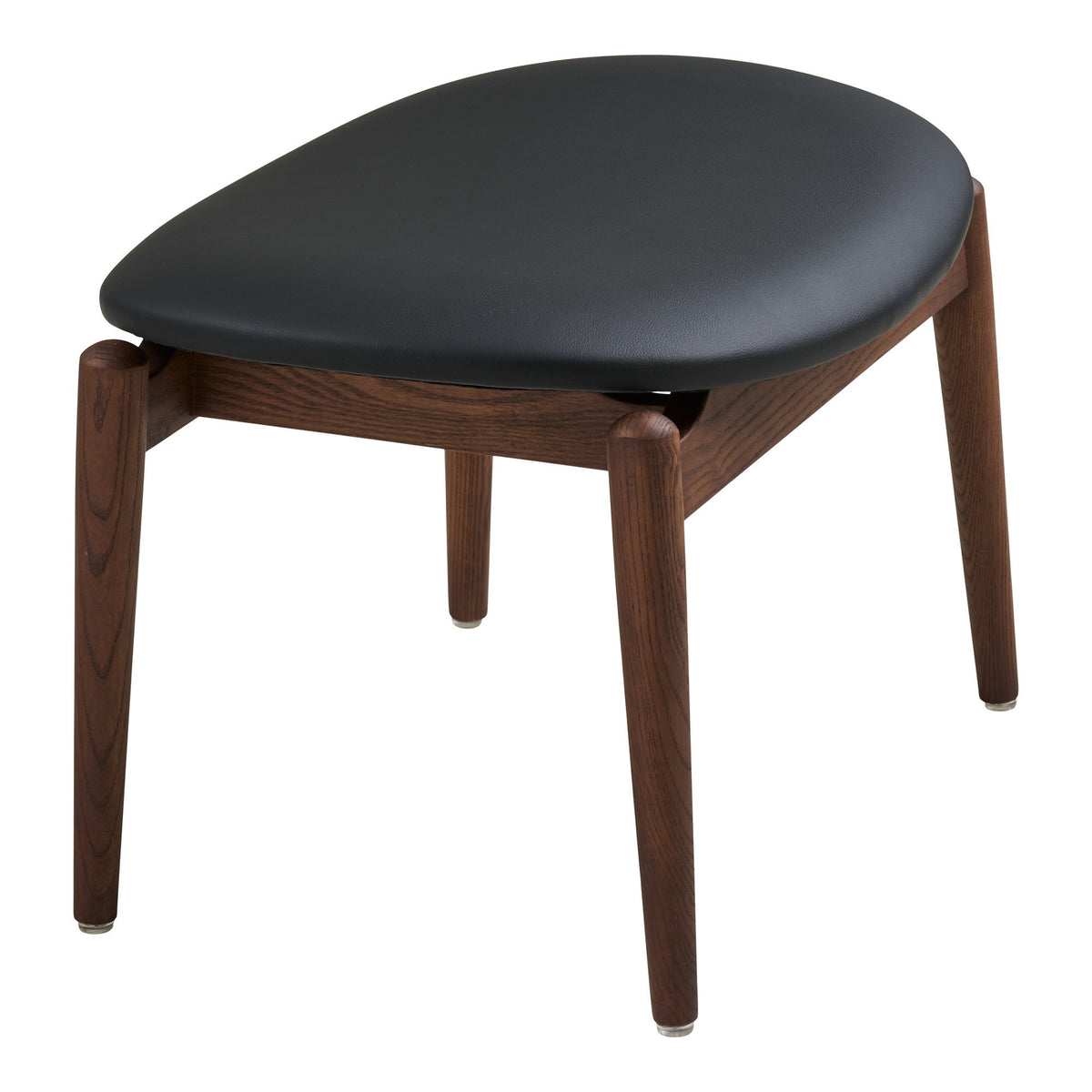 Olvera Footstool - Footstool, ash/PU, dark brown/black