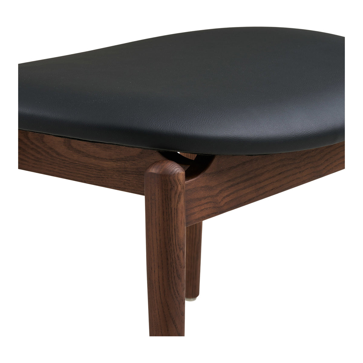 Olvera Footstool - Footstool, ash/PU, dark brown/black