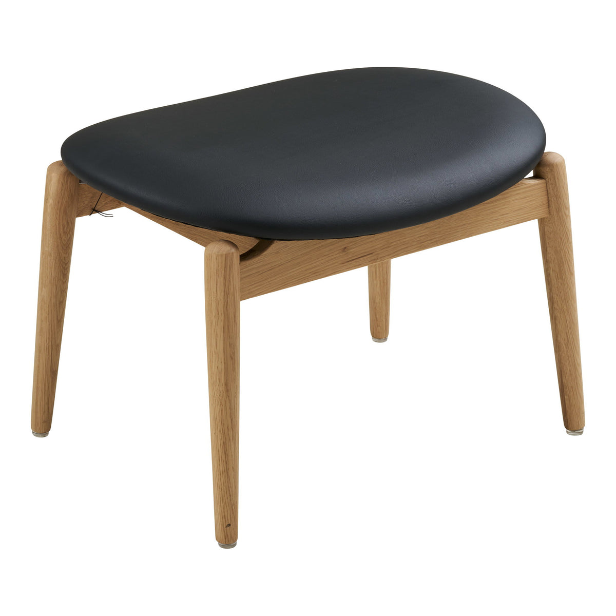 Footstool Olvera in oak and PU - natural/black