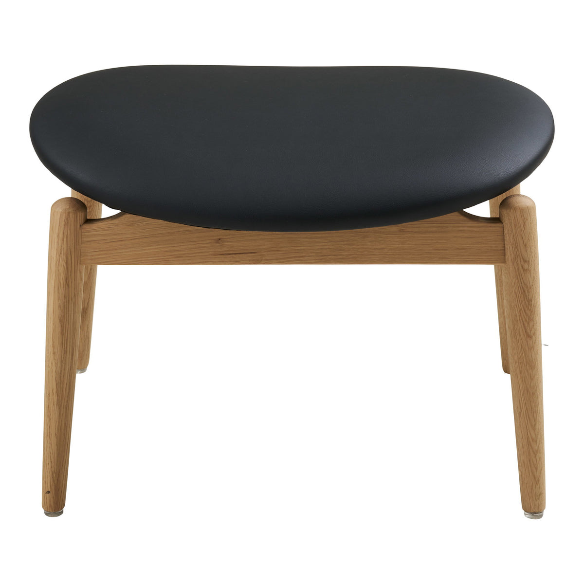 Footstool Olvera in oak and PU - natural/black