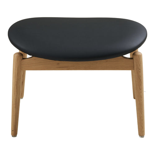 Footstool Olvera in oak and PU - natural/black