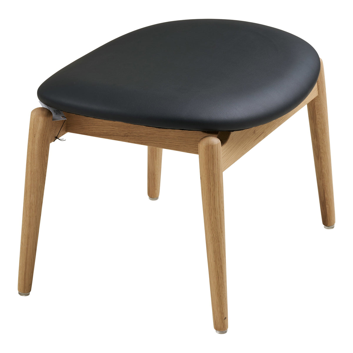 Footstool Olvera in oak and PU - natural/black