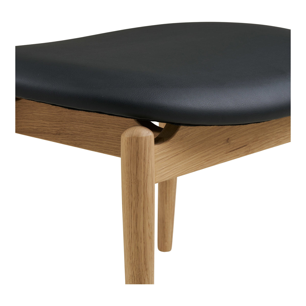 Footstool Olvera in oak and PU - natural/black