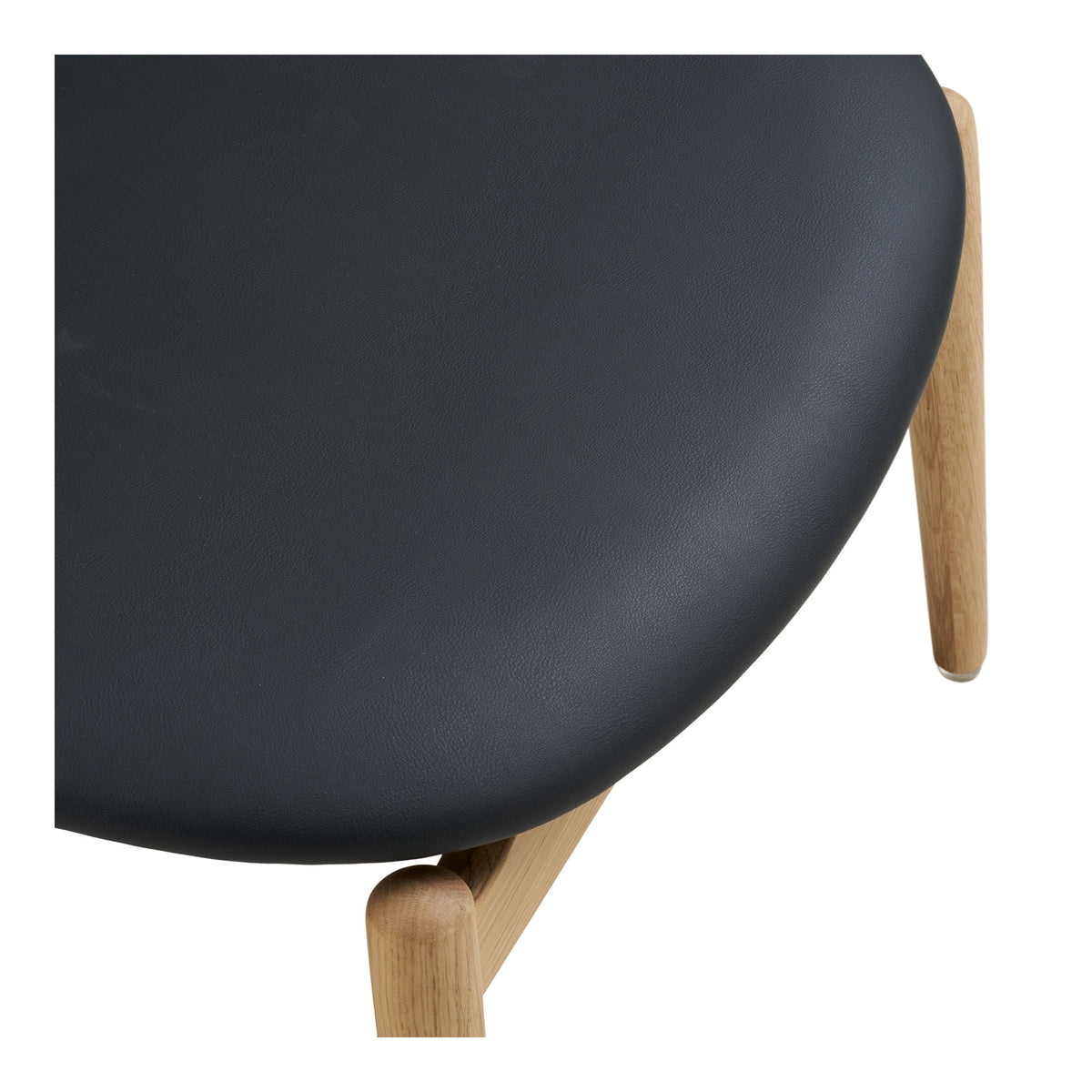 Footstool Olvera in oak and PU - natural/black