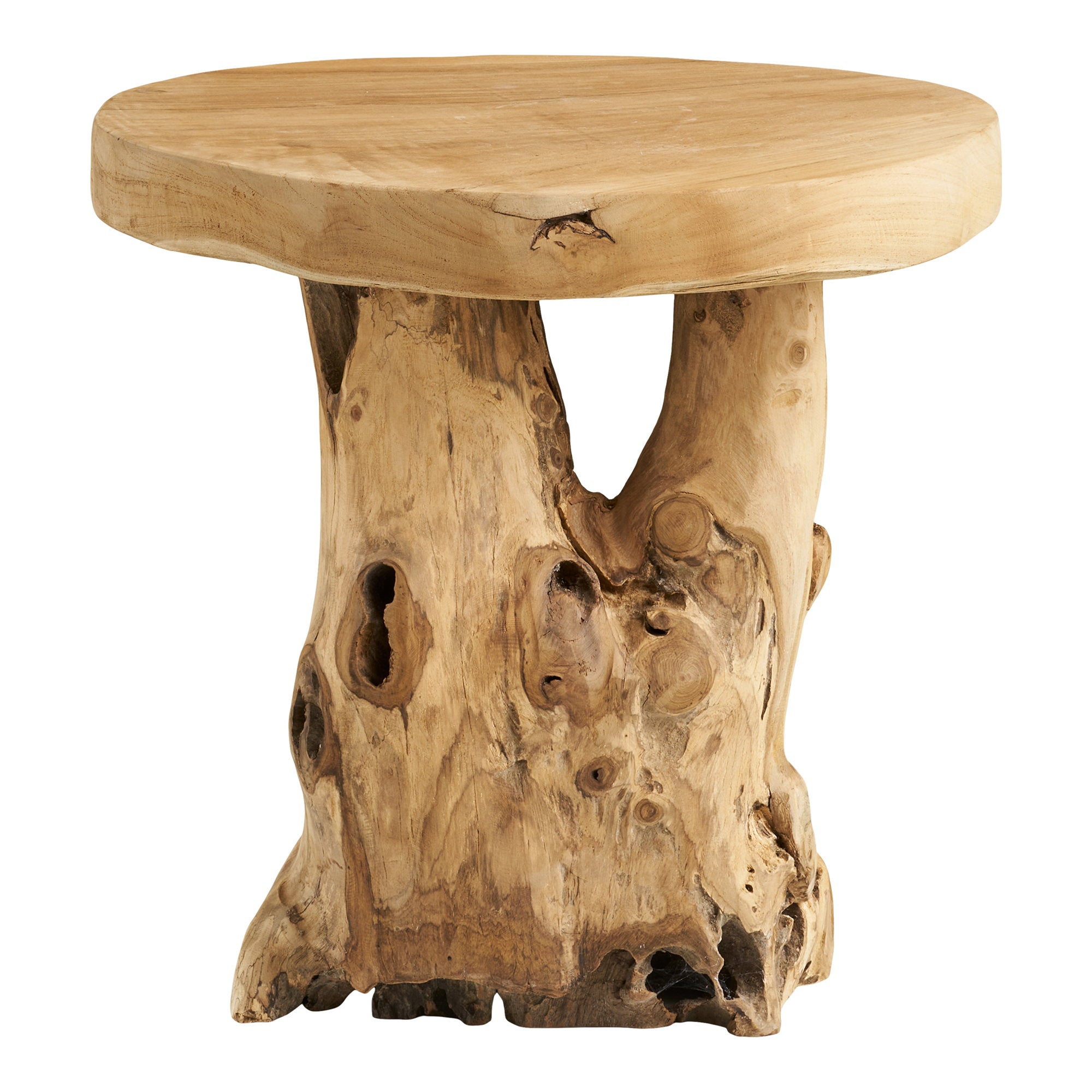 Palena Bijzettafel - Bijzettafel, teak, naturel Ø40x45 cm