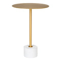Lecco Bijzettafel - Bijzettafel van messing en marmer Ø41x58 cm
