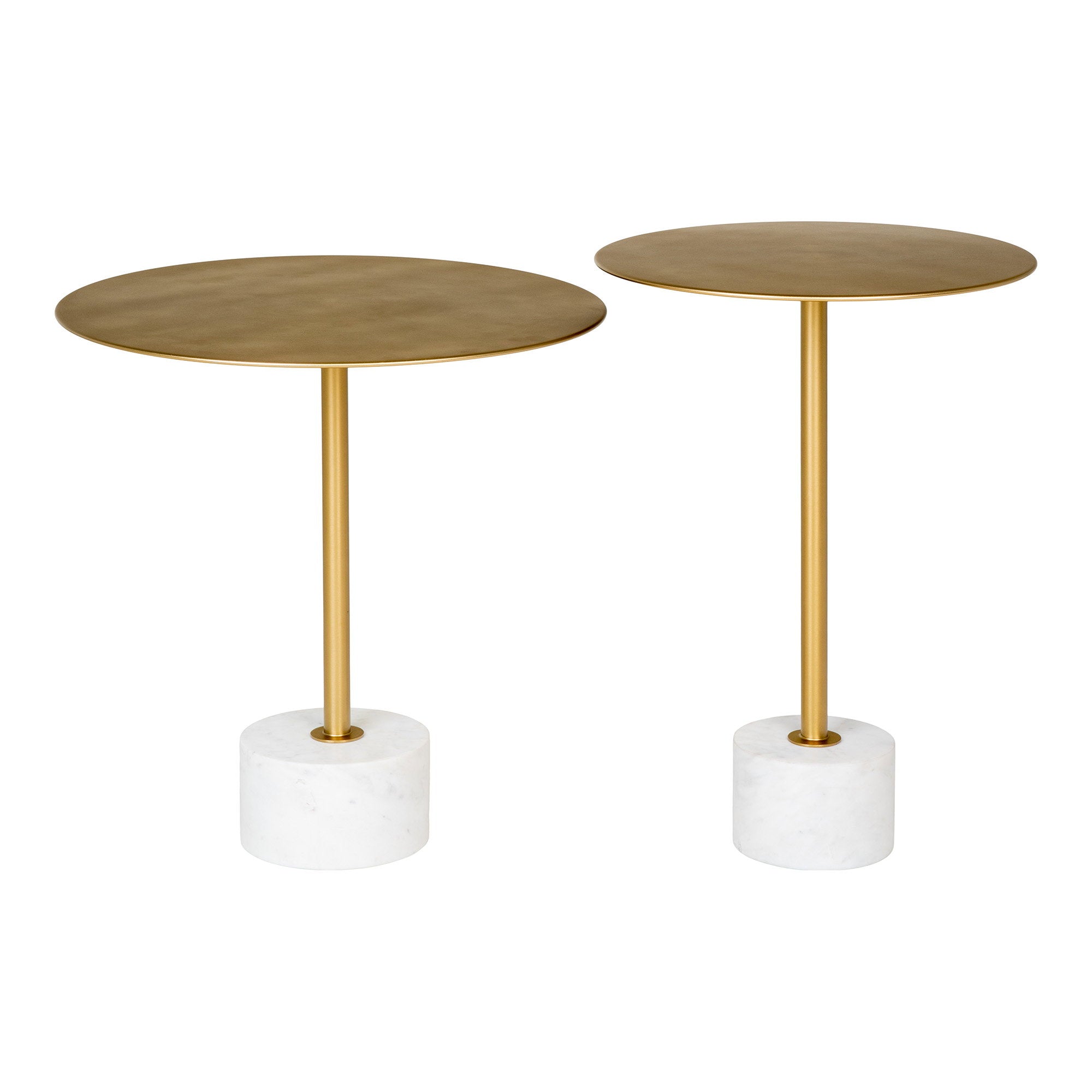 Lecco Side Table - Brass and Marble Side Table Ø41x58 cm