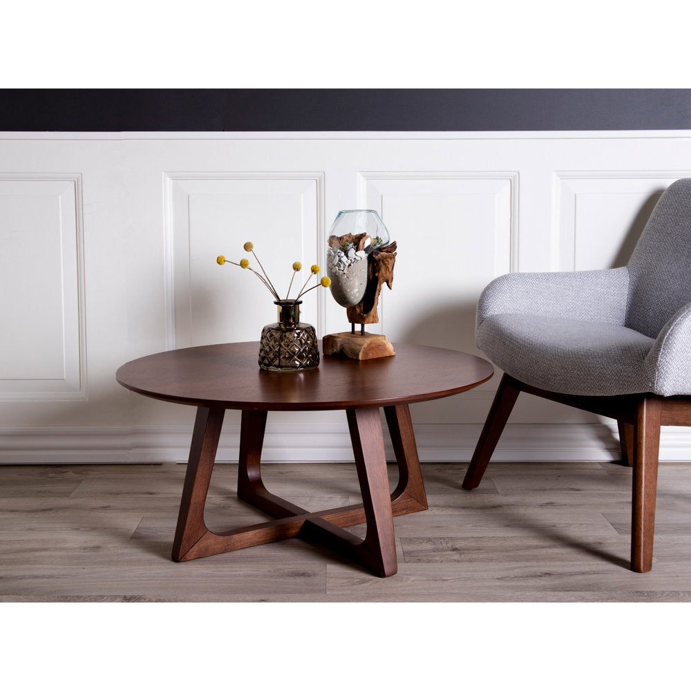 Hellerup Salontafel - Walnootfineer Ø75x36 cm